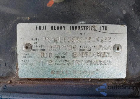 2003 Subaru Legacy L/L W/Special Edition Package from USA, damaged, VIN 4S3BE635837214332